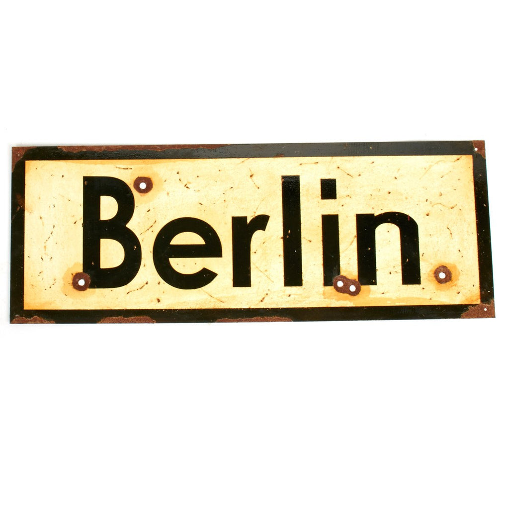 WWII Aged Steel Sign - Berlin (33" x 12") New Made Items