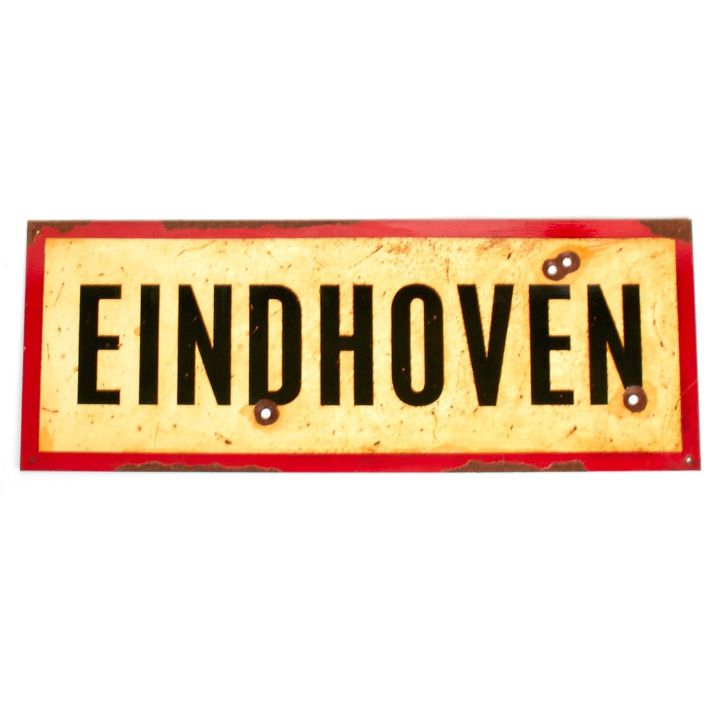 WWII Aged Steel Sign - Eindhoven (33" x 12") New Made Items