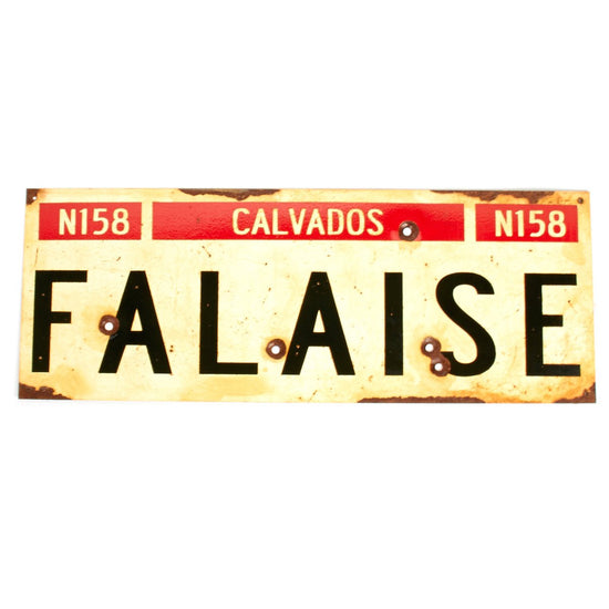 WWII Aged Steel Sign - Falaise (33" x 12") New Made Items