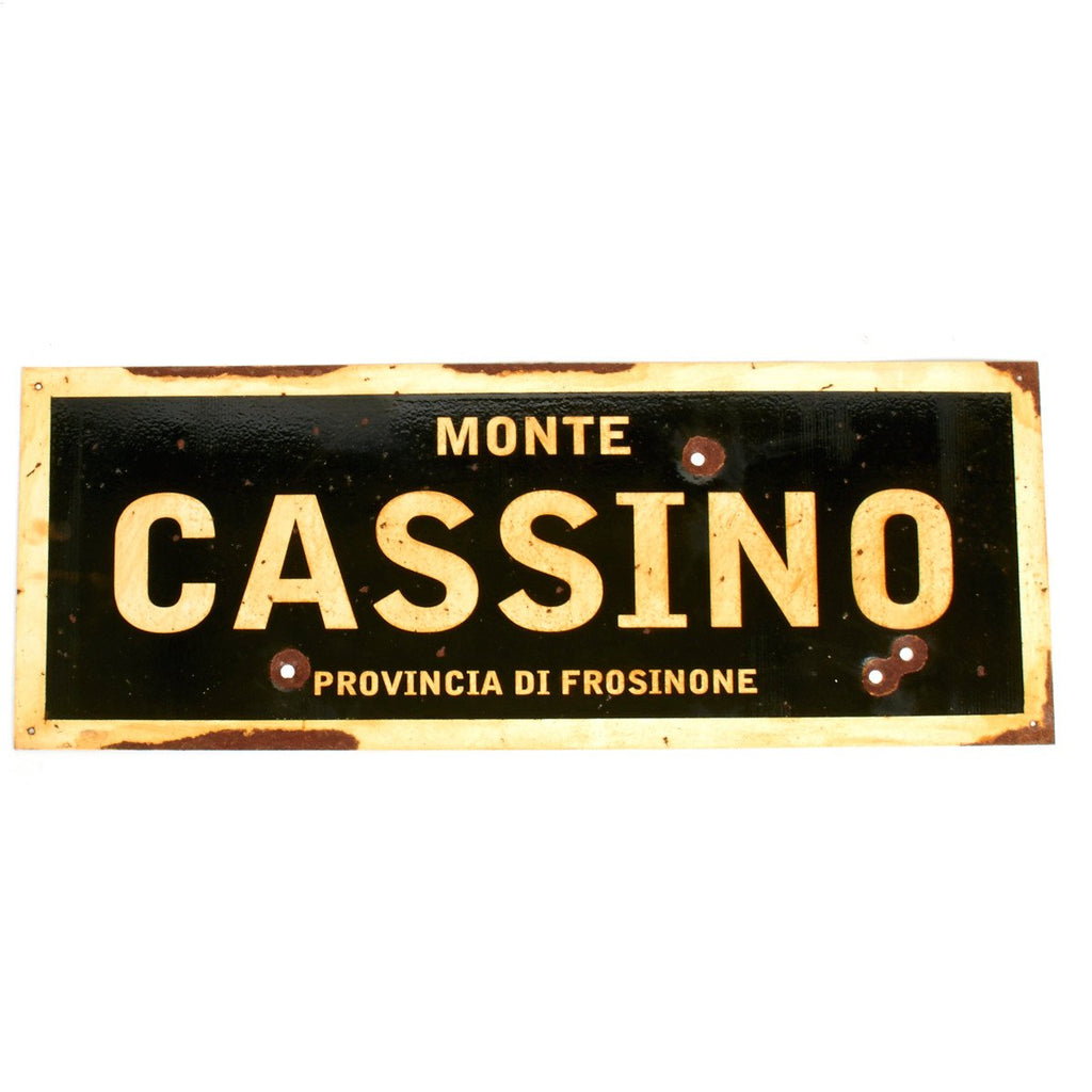 WWII Aged Steel Sign - Monte Cassino  (33" x 12") New Made Items
