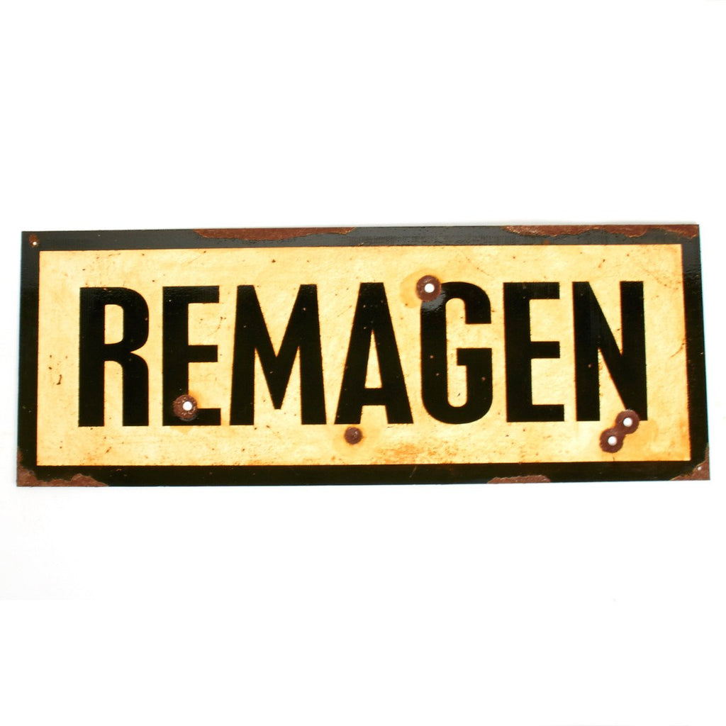 WWII Aged Steel Sign - Remagen (33" x 12") New Made Items