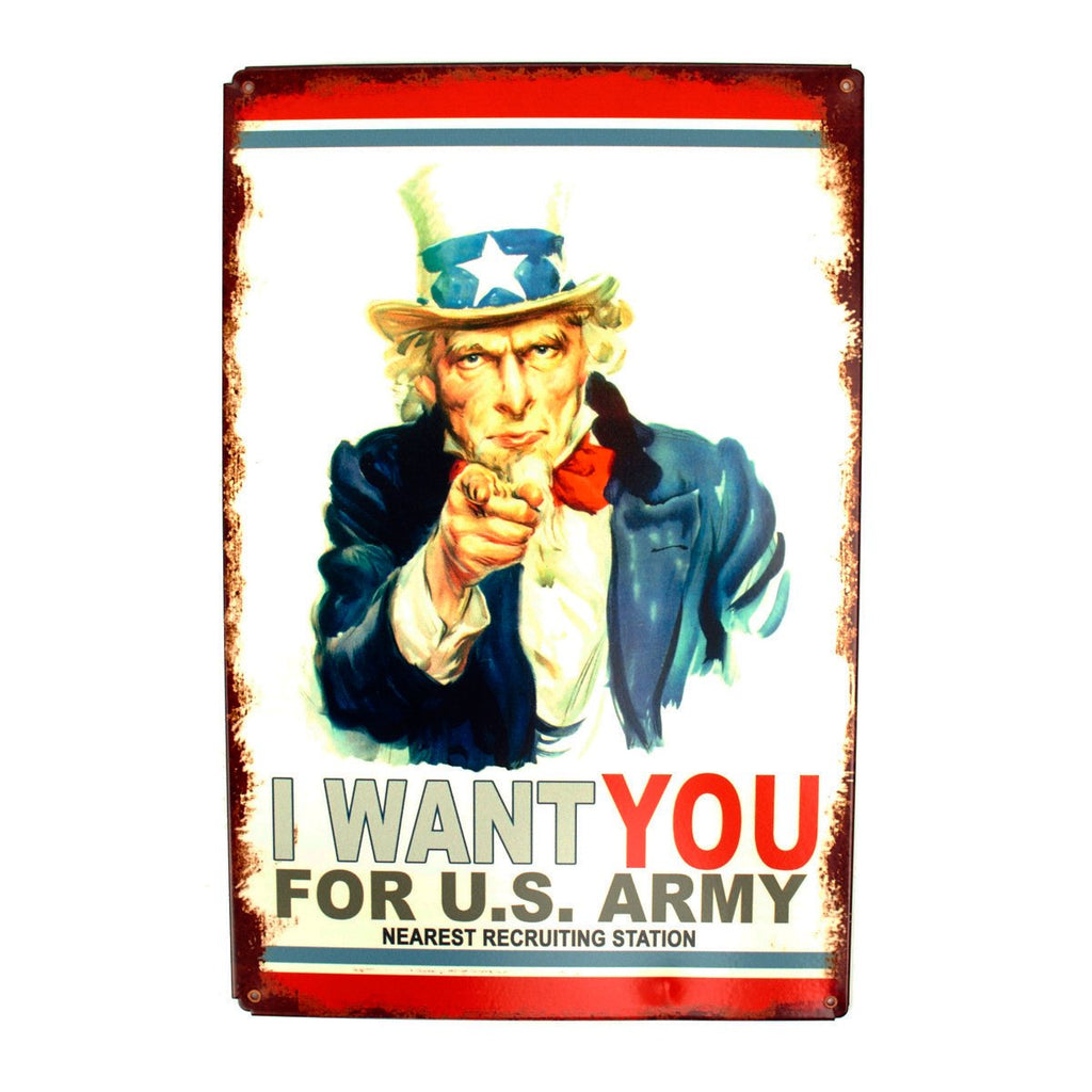U.S. WW2 Vintage Metal Sign: Uncle Sam Recruiting New Made Items