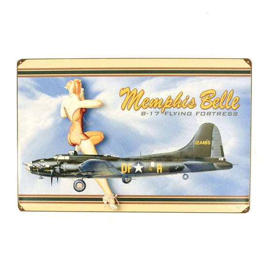 U.S. WW2 Vintage Metal Sign: B-17 Memphis Belle New Made Items