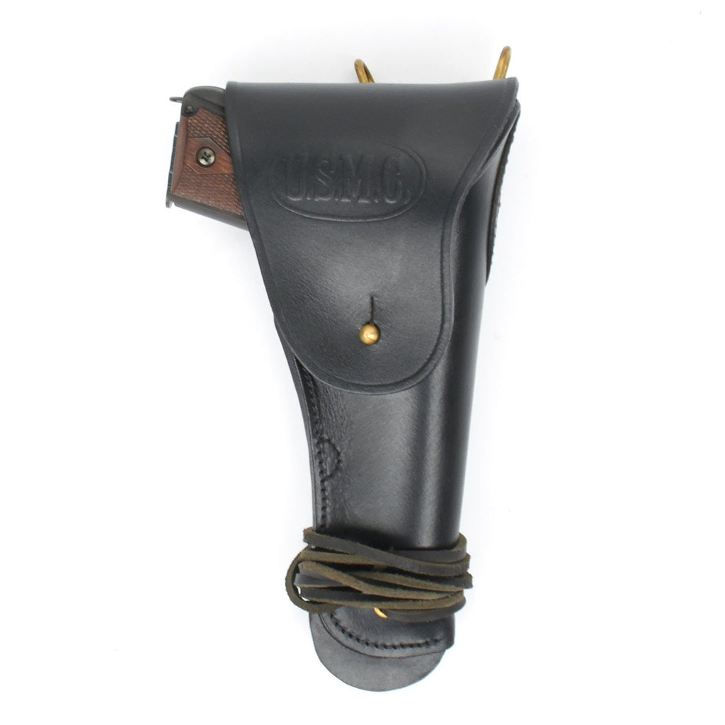 U.S. WWII M1911 .45cal Black Leather Hip Holster Embossed U.S.M.C New Made Items