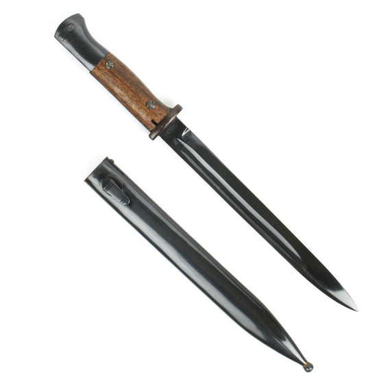 German WWII 98k Mauser Steel Bayonet and Scabbard - Wood Grips New Made Items
