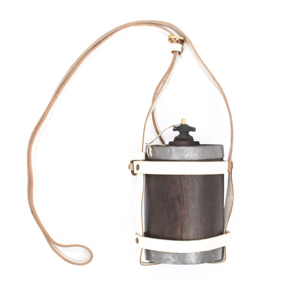 British Victorian Era Zulu War P-1871 Wooden Water Bottle with White Leather Harness New Made Items