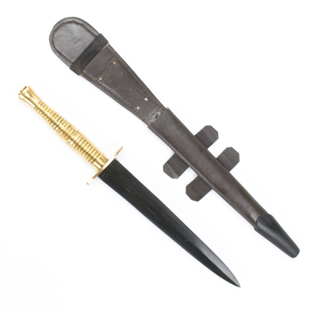 British WWII Fairbairn-Sykes Fighting Knife with Scabbard and Brass Grip New Made Items