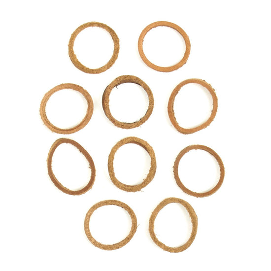 British Leather Gaskets For Rifle Butt Stock Oilers - Set of 10 Original Items
