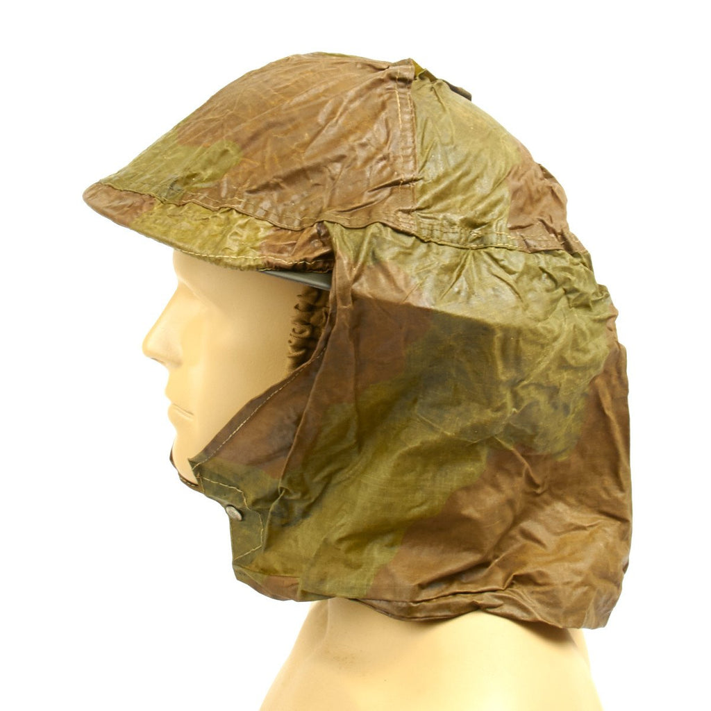 Original British WWII Brodie Helmet Waxed Camo Cover with Havelock ...