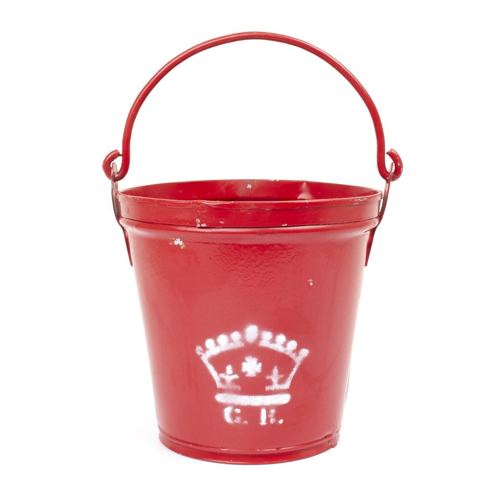 Original British WWII Type Vintage Red Fire Bucket Original Items