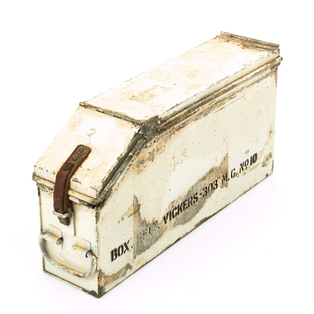 British WWII Vickers MMG White Steel Ammunition Can Original Items