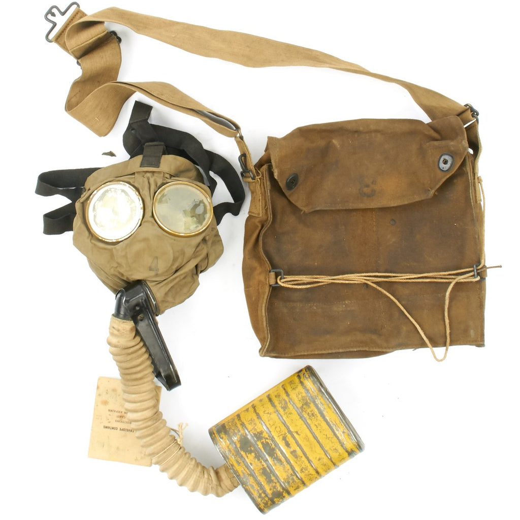 Original U.S. WWI M1917 SBR Gas Mask with Carry Bag Original Items