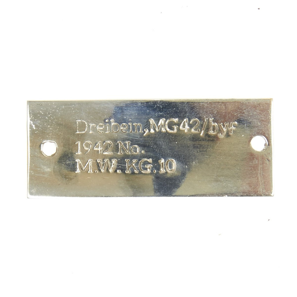 German WWII MG 42 LMG Lafette 42 Tripod Data Plate New Made Items