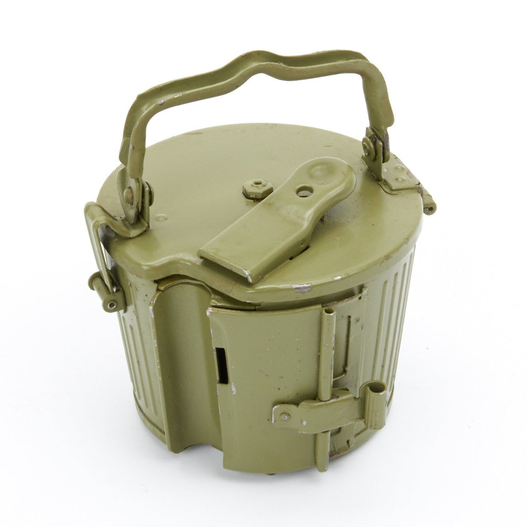 German MG 34/42 Basket Belt Carrier Drum in Postwar Apple Green Original Items