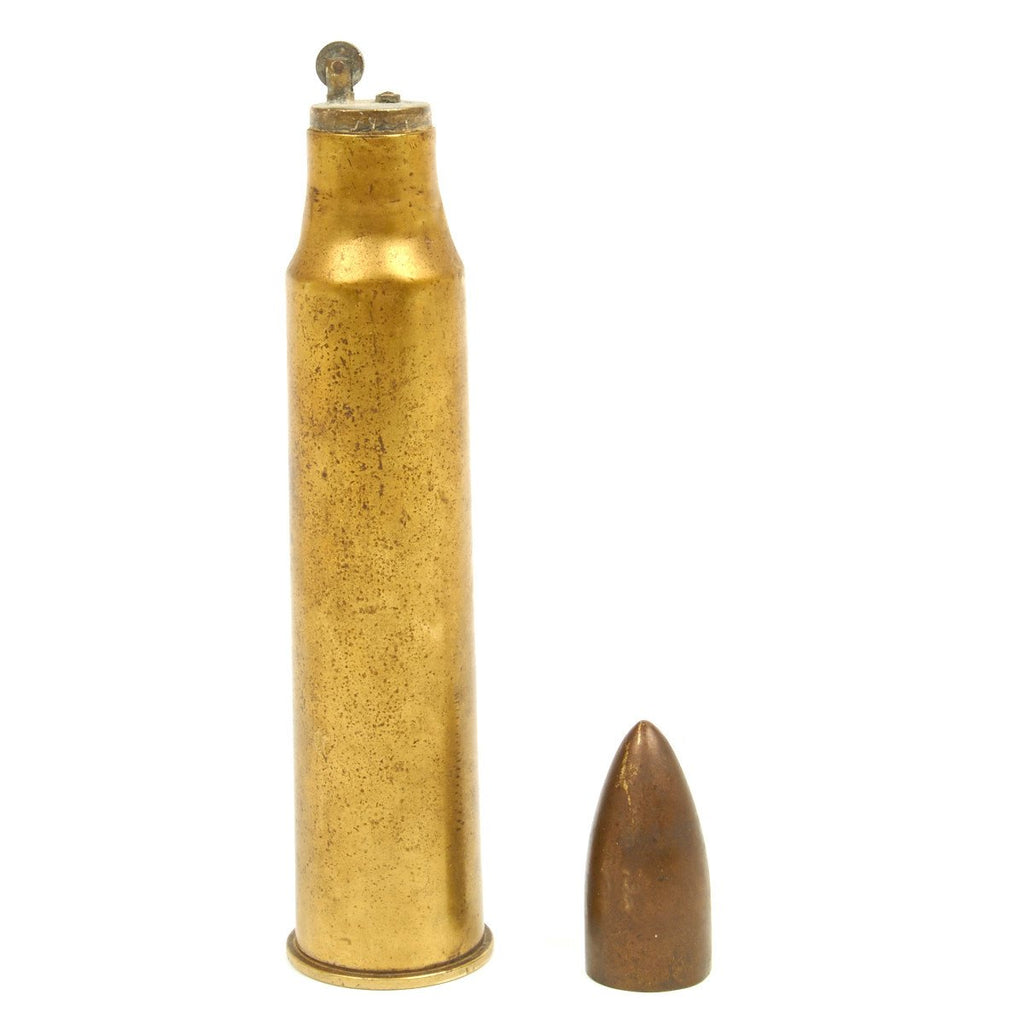 Original British WWII Massive 36mm Cannon Shell Desk Lighter - Dated 1936 Original Items
