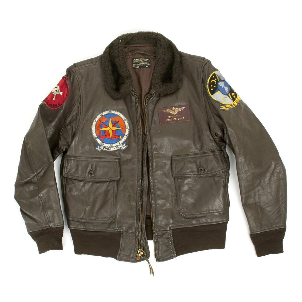 Original USMC Pilot Type G-1 Leather Flight Jacket Red Devils - Vietnam ...