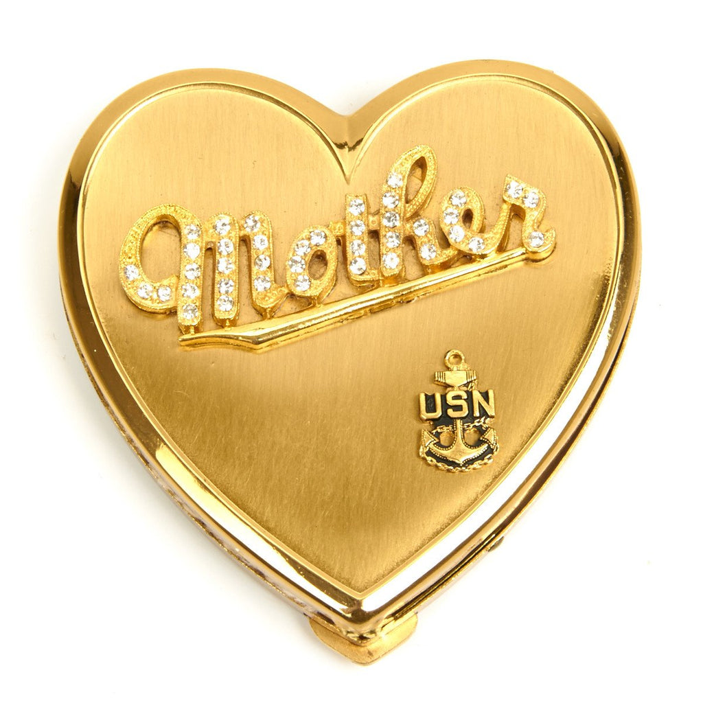 Original U.S. WWII NAVY Mother Compact with Rhinestones Original Items