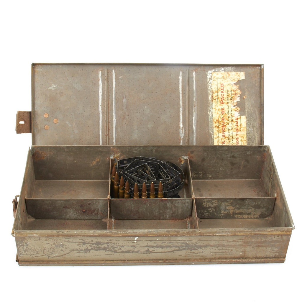 Original British WWI Hotchkiss .303 Machine Gun Ammunition Box and Belt for Mark V Tank Original Items