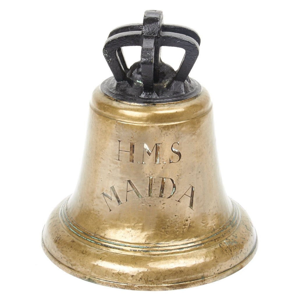 Original Napoleonic Era British Brass Ship Bell Dated 1806 Engraved HMS MAIDA Original Items