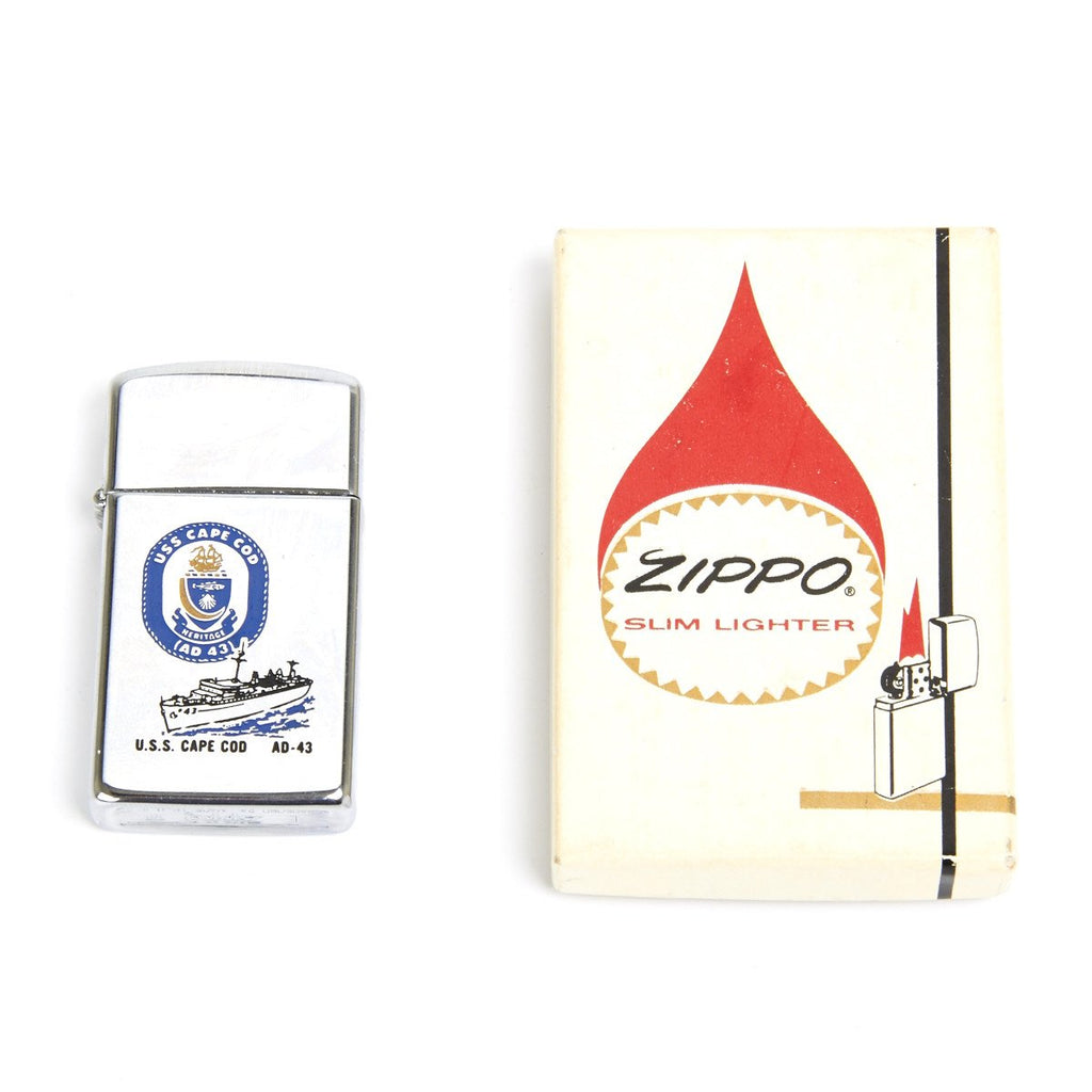 Original Cold War Zippo Lighter of the U.S.S Cape Code AD-43 with original Box Original Items