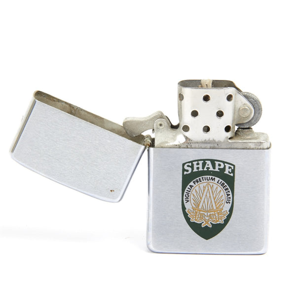 Original 1972 Vietnam War Zippo Lighter Engraved SHAPE Supreme Headquarters Allied Powers