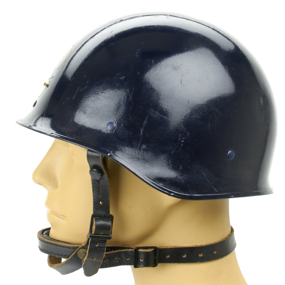 french motorcycle helmet manufacturer Original French Model 1978 F1 Blue Steel Parade Helmet – International Military Antiques