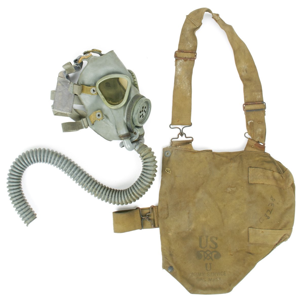 GAS MASK M6 US M3 WWII SAC GI ARMY MILITARIA NORMANDY INFANTRY DIVISIO