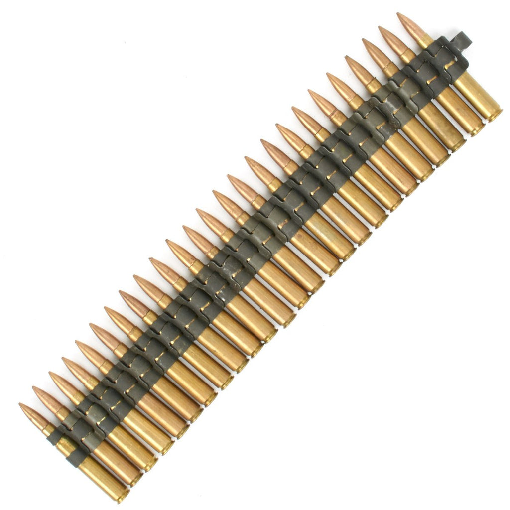 Original U.S. 30-06 Display Inert Ammunition with Belt Links- 25 Rounds Original Items