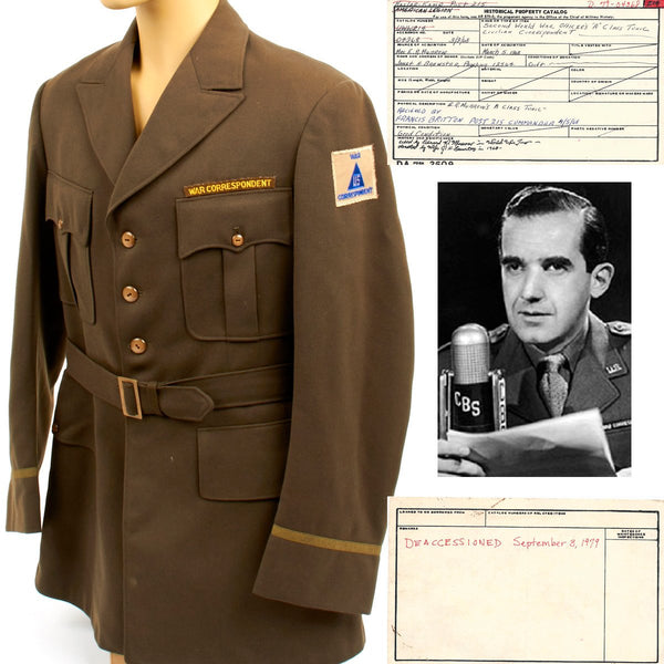 Original U.S. WWII Class A Tunic of Edward R. Murrow CBS War ...