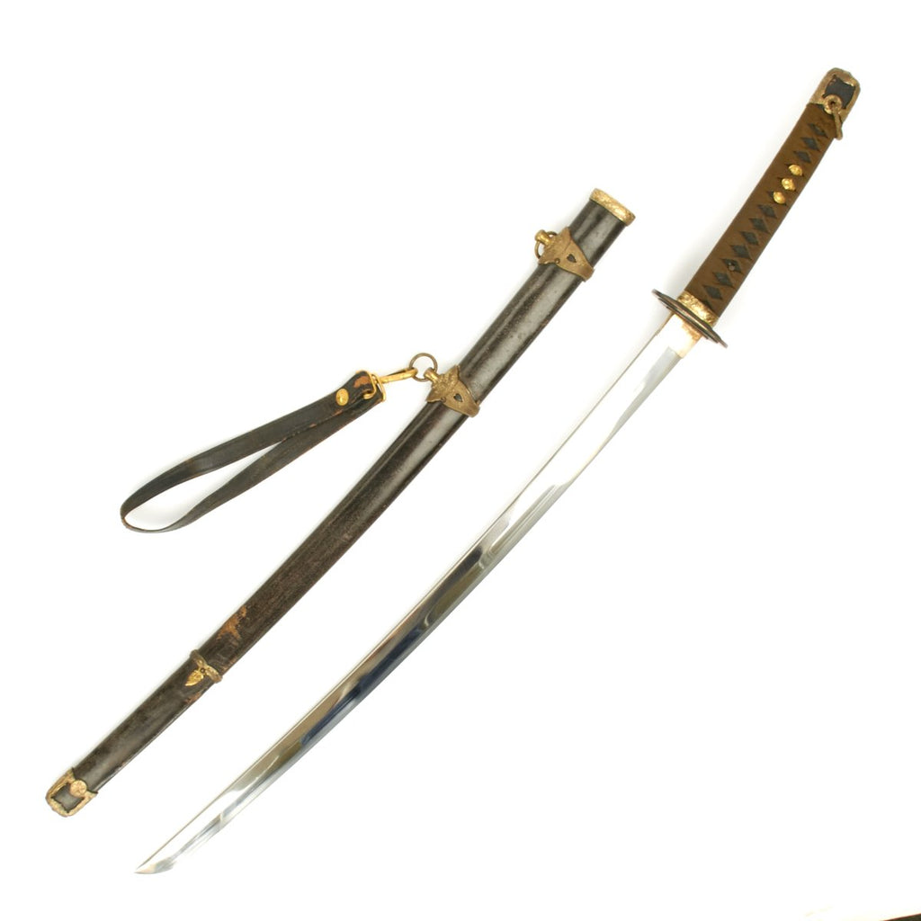Original WWII Japanese Navy Officer P1937 Kai-Gunto Katana Samurai Sword with Scabbard - Matching Numbers Original Items
