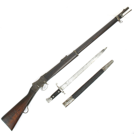 Original British P-1885 Martini-Henry MkIV Rifle Pattern C with MkIII Sword Bayonet - Cleaned and Complete Condition Original Items