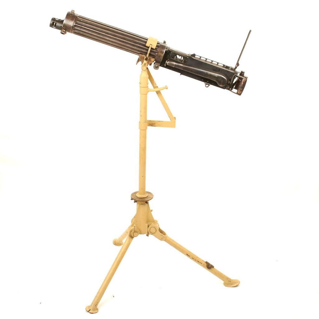 Original British WWI Five Arch Series Vickers Display Gun- Marked ABBASIA- Dated 1917 with Anti-Aircraft Configurable Tripod Original Items