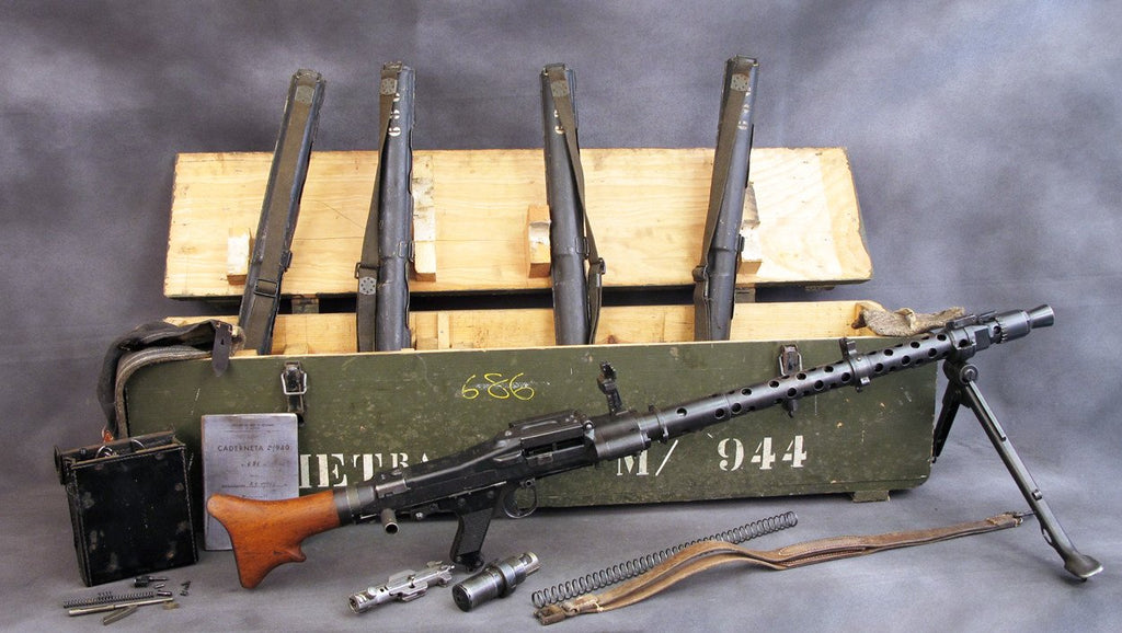 German WWII MG 34 Matching Serial Number Parts Set / Display Gun with Transit Chest- Museum Quality Original Items