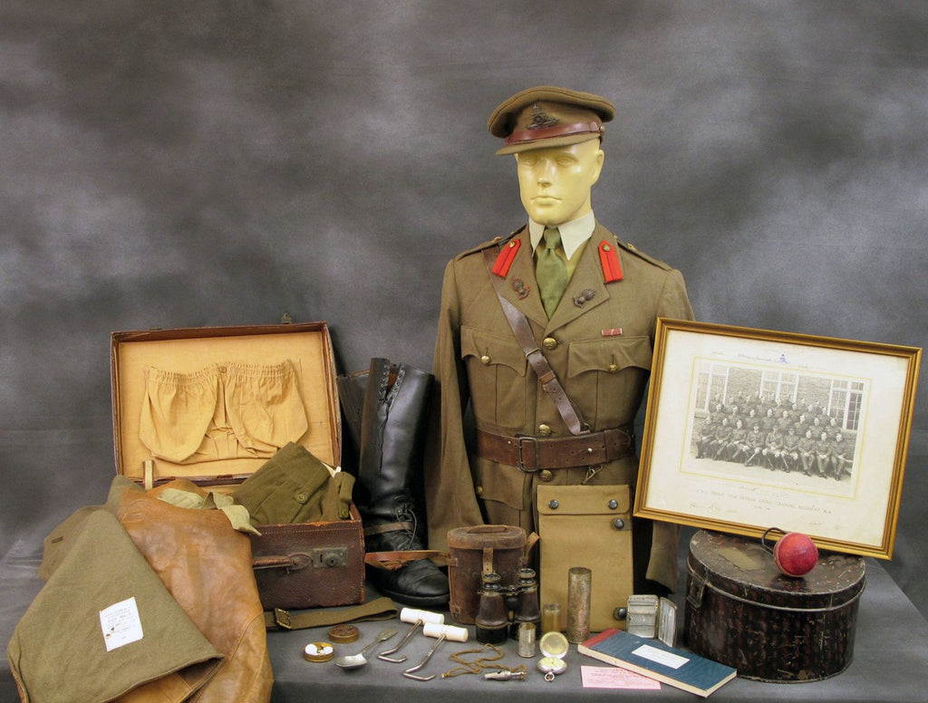 British WWII Royal Artillery Named Officer Uniform and Personal Possessions Set Original Items
