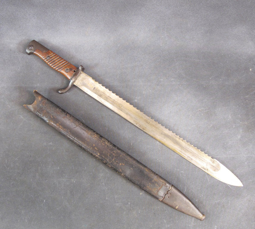 Original Rare German M-1898/02 Pioneer Sawback Bayonet & Scabbard Original Items