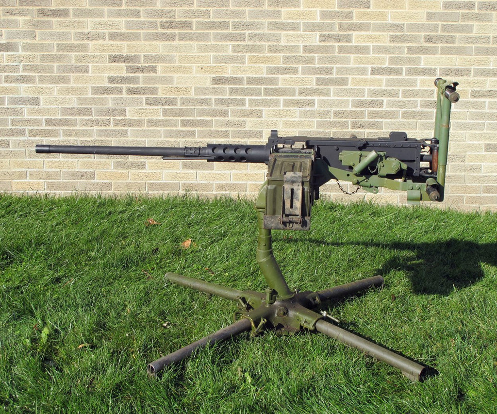 U.S. M2 Browning .50 Caliber Steel Display Machine Gun with Original M63 Mount Original Items