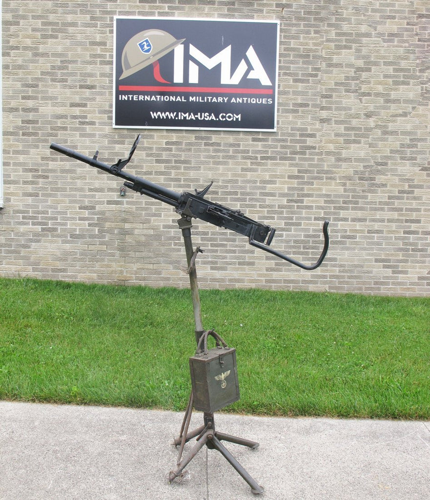 Italian WWII Breda M37 Display Machine Gun with Anti-Aircraft Mount Set Original Items