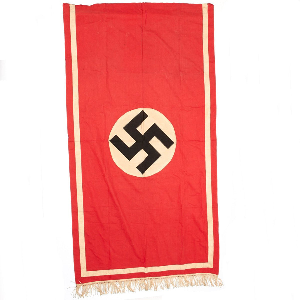 Original German WWII NSDAP Swastika Podium Banner- 30.5 x 50 Original Items