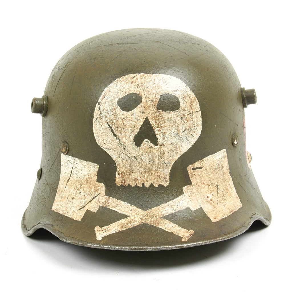 Original German WWI M18 Refurbished Post WWI Freikorps Helmet - Stamped W64 Original Items