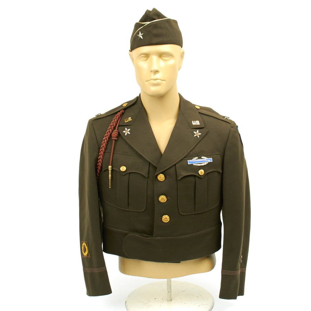 U.S. WWII 82nd Airborne Brigadier General George Van Pope - Tunic and Garrison Cap Original Items