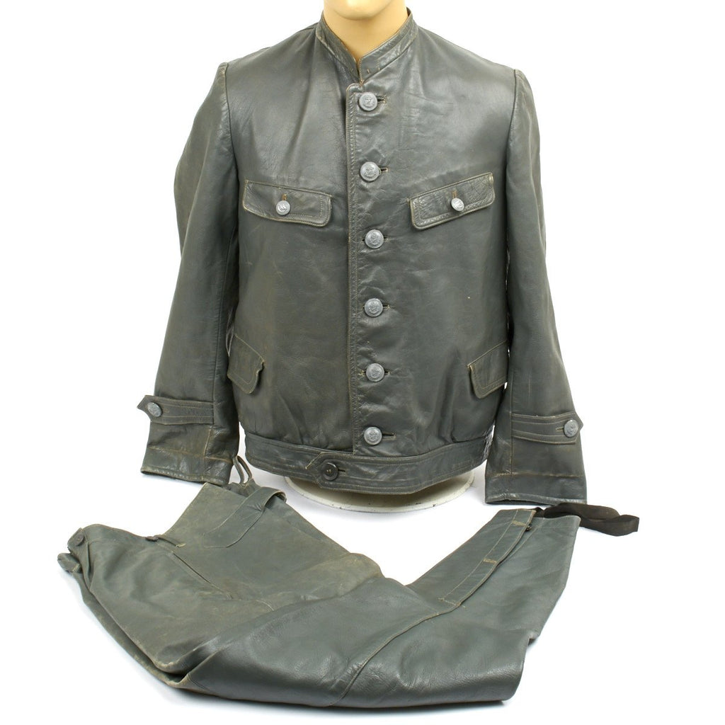 Original German Kriegsmarine U-Boat Leather Jacket and Trouser Set