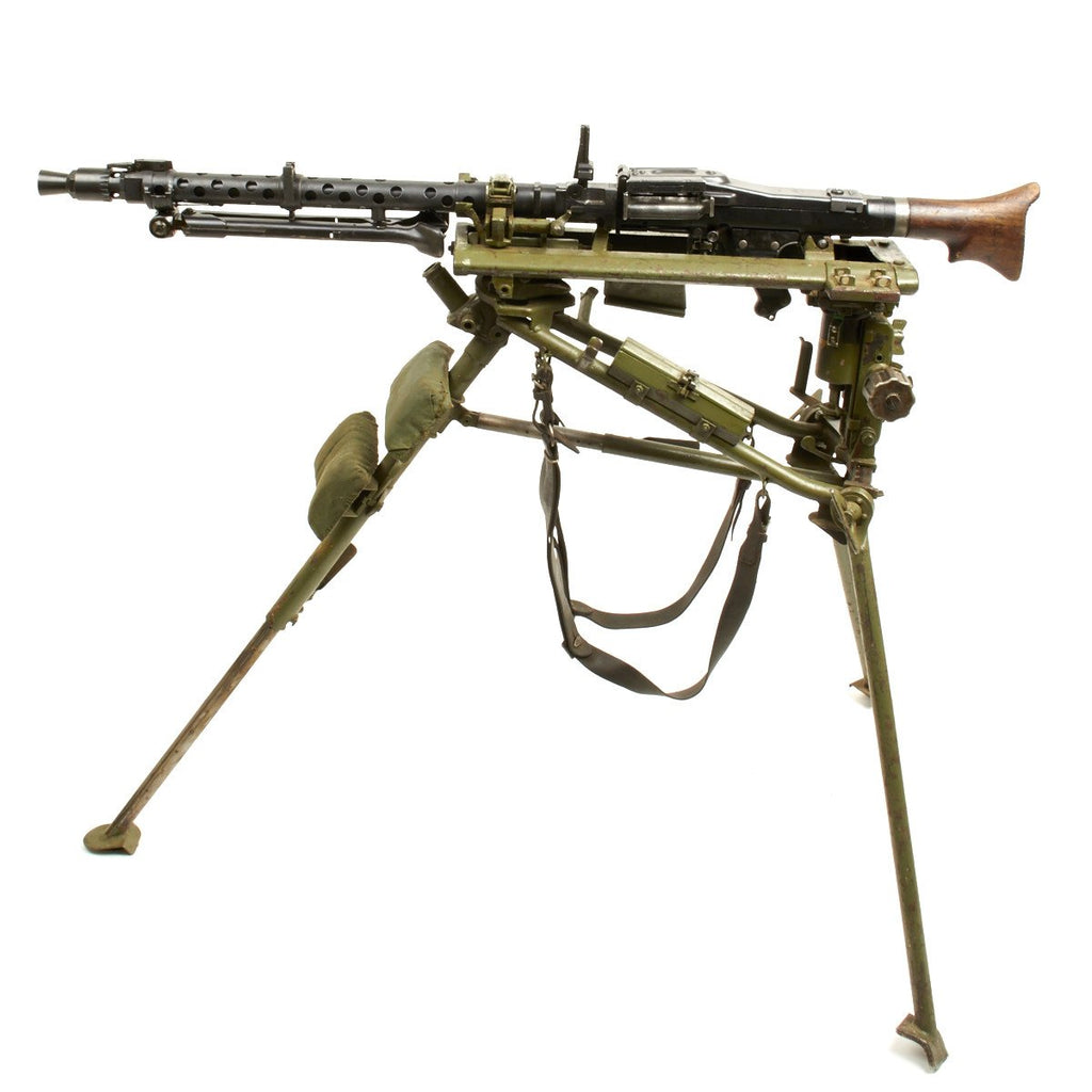 Original German WWII MG 34 Display Machine Gun with WW2 Lafette Mount - Both Dated 1943 Original Items