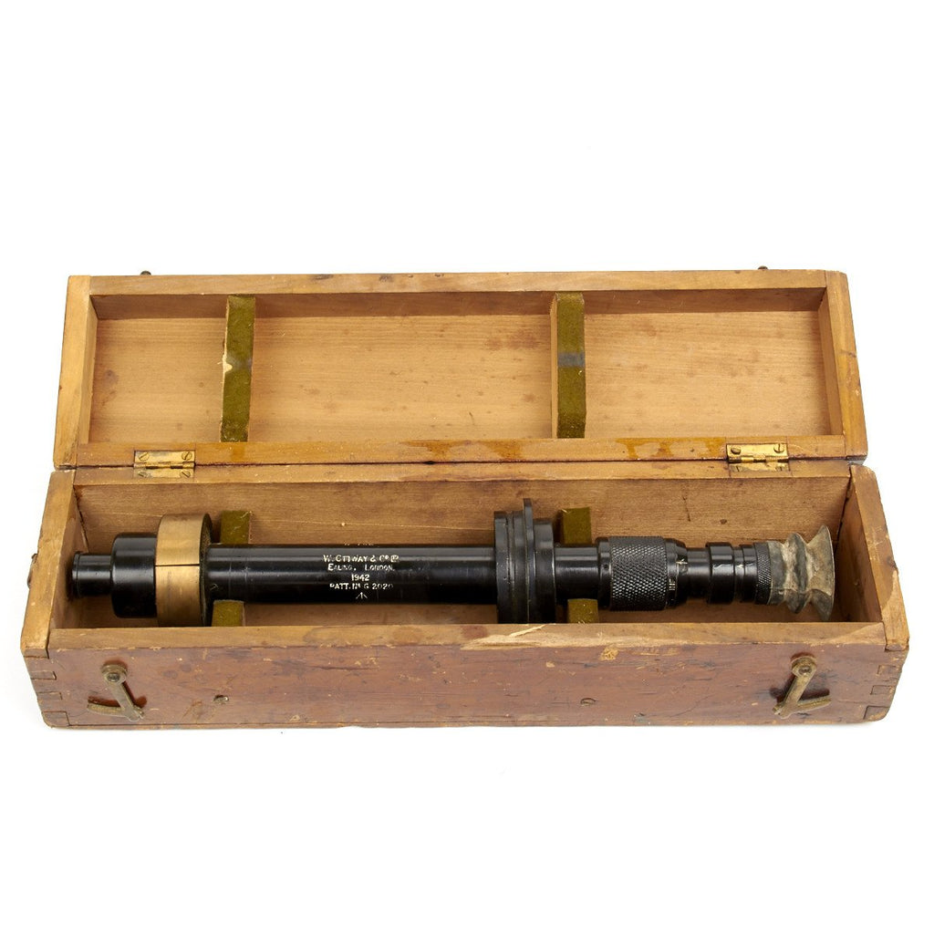 Original British WWII 1942 Cannon Boresight Scope by W. Ottway & Co with Transit Chest Original Items