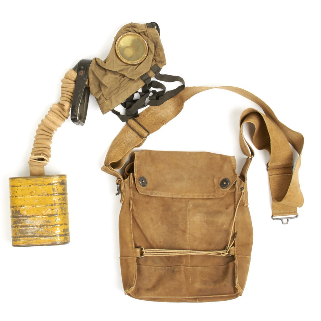 Original U.S. WWI Named Army Doughboy Gas Mask Set Original Items