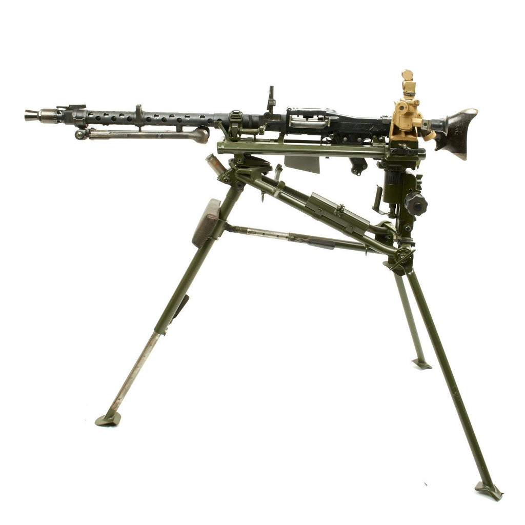 Original German WWII MG 34 Display Machine Gun with MGZ40 Optical Sight and WW2 Lafette Mount- Museum Quality Original Items