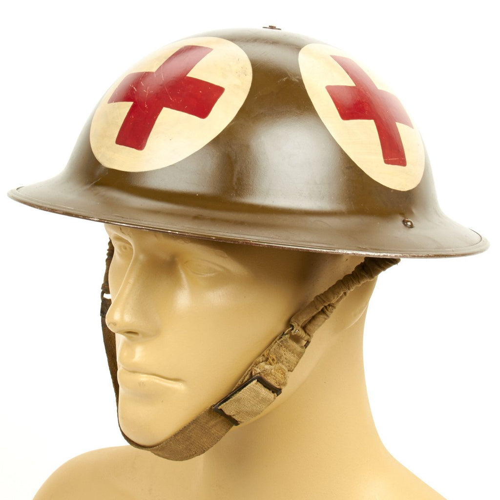 Original British WWII Medic Brodie Mk1 Named Steel Helmet - Dated 1942 Original Items