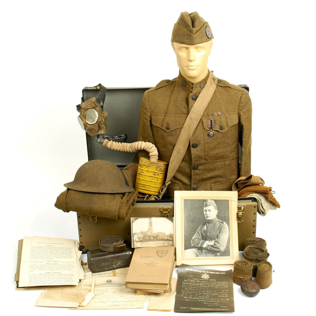 Original U.S. WWI Grouping Edwin Corporal Cleeland of the 316th Infantry in Trunk Original Items