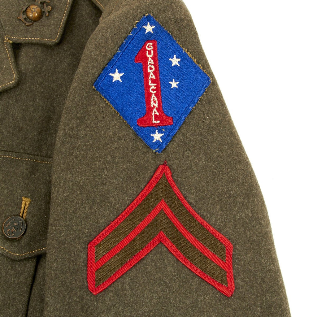 Original USMC WWII Named 1st Marine Division Guadalcanal Tunic ...