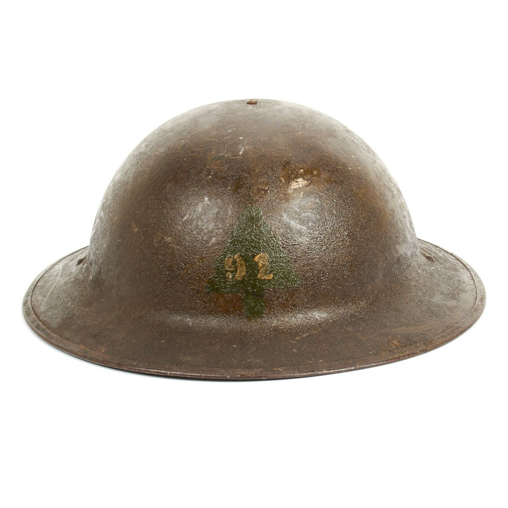Original U.S. WWI M1917 Doughboy Helmet of the 1st Infantry Division - 91st Infantry Division Original Items
