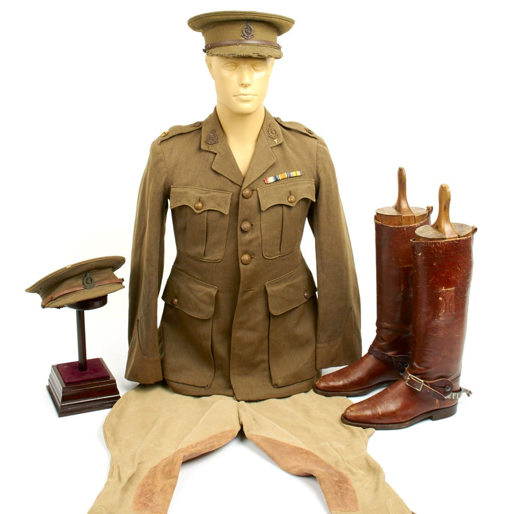 Original British WWI Royal Army Medical Corps Officer Uniform with Boots Original Items